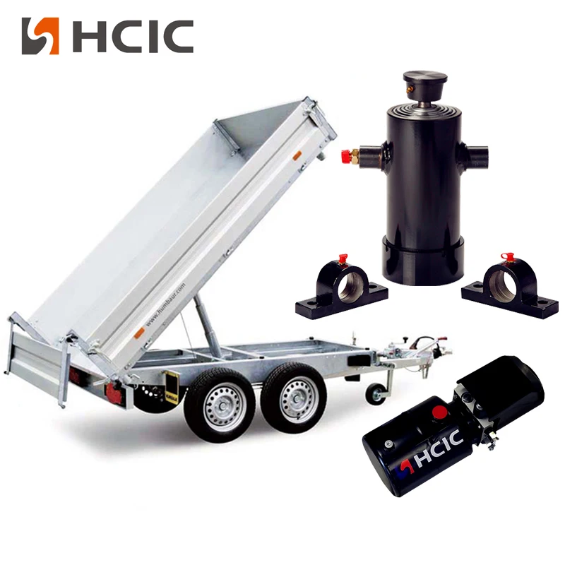 12-Ton Self-Contained Hydraulic Trailer Jack na may Pinagsamang 12V DC Power Unit