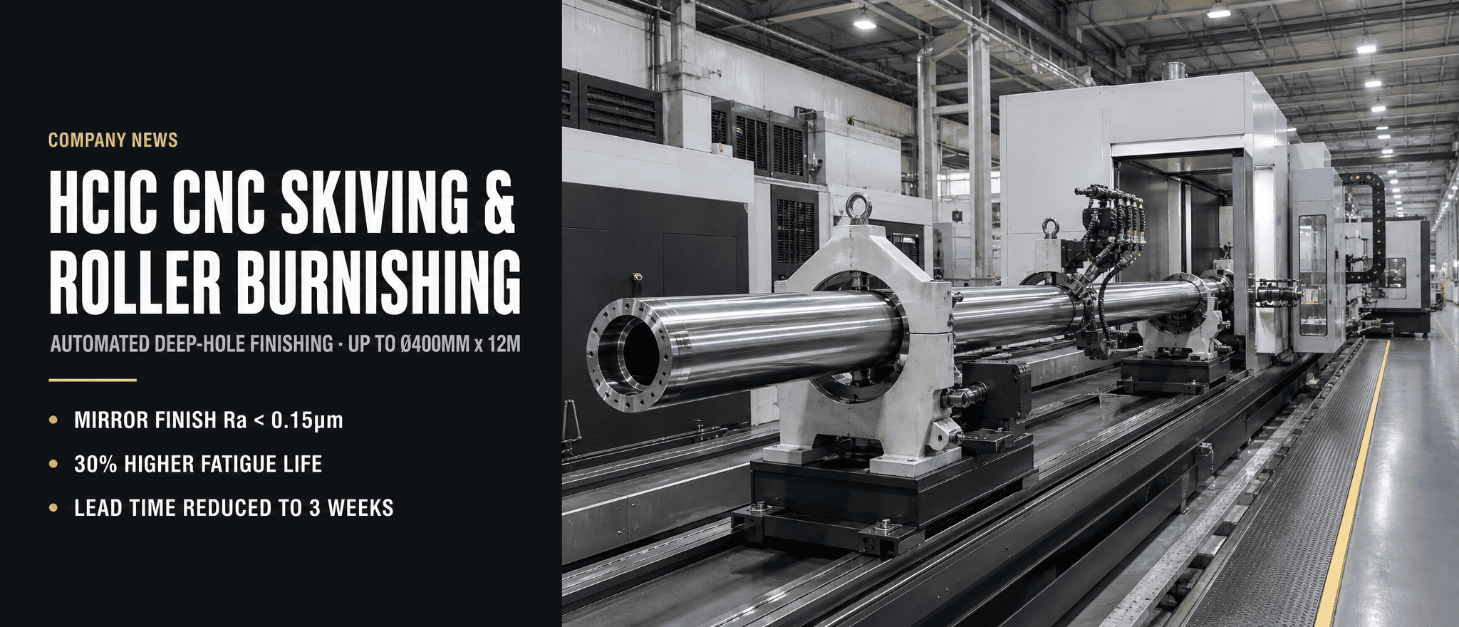 Mga Komisyon ng HCIC High-Precision Automated CNC Skiving & Roller Burnishing Line para sa Large-Bore Long-Stroke Cylinders